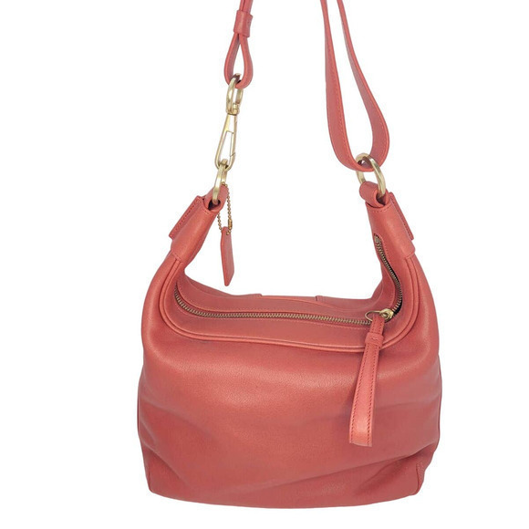 HP Vintage Coach Red‎ Leather Quilted base Bucket Bag handbag Bohemian - Picture 1 of 9